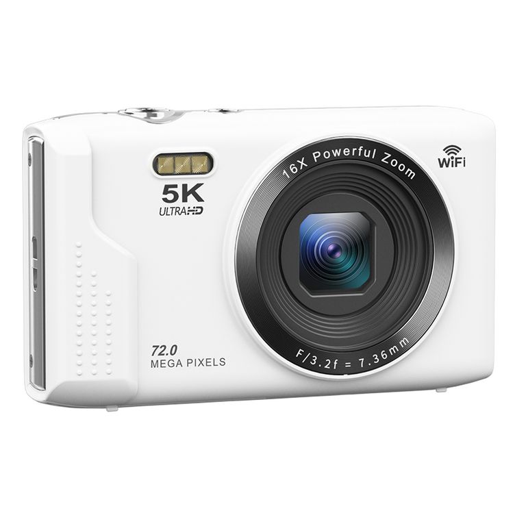 Cámara Digital S95PRO Blanca 5K｜72MP con WiFi｜Memoria 64GB de Regalo