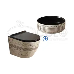 GENERICO - INODORO SUSPENDIDO + BOWL REDONDA CON ACABADO PERSONALIZADO