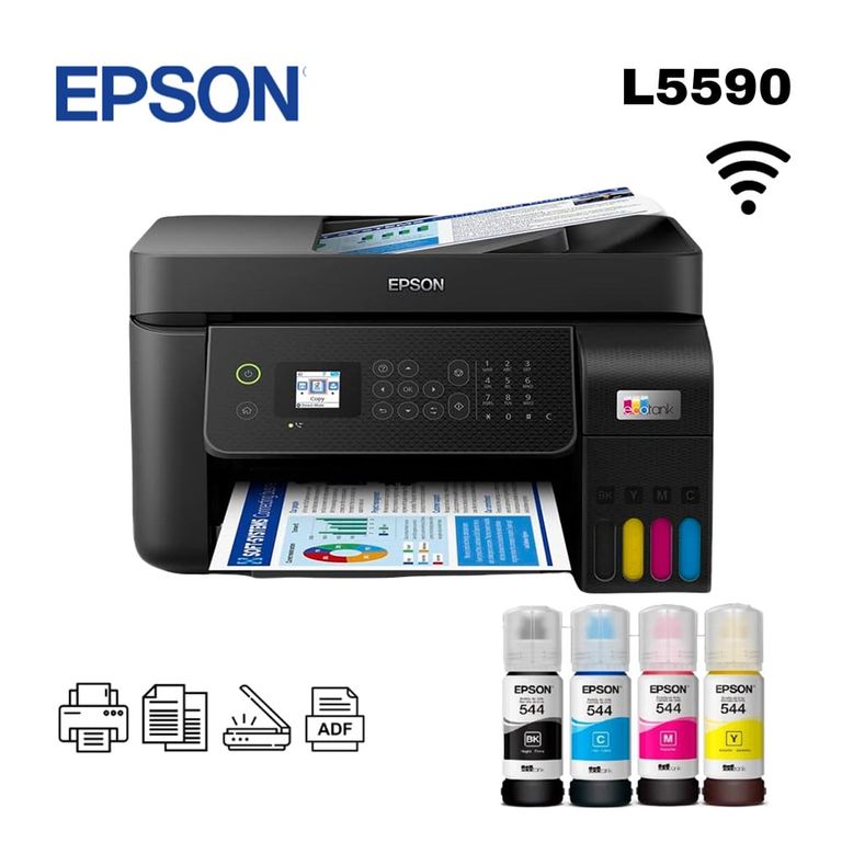 Impresora L5590 Multifun EcoTank Impri Escan Copia Fax USB Wi-Fi