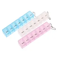 GENERICO - PACK X2 PASTILLERO SEMANAL TIPO LLAVERO MUY PRÁCTICO