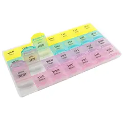 GENERICO - PASTILLERO ORGANIZADOR DE PASTILLAS MENSUAL 28 COMPARTIMIENTOS