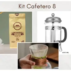 GENERICO - Kit cafetero 8 cafetera prensa + café + taza