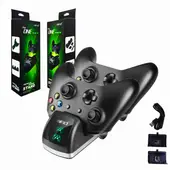 GENERICO - Base Cargador Mando XBOX ONE Slim X Doble Luz Led