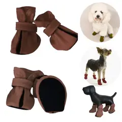 GENERICO - ZAPATOS IMPERMEABLES PARA PERROS MASCOTAS MARRON-XS