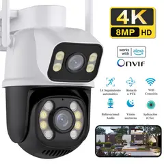 OEM - Camara de Seguridad WIFI PTZ Doble Lente 4k 360 Exterior Alarma
