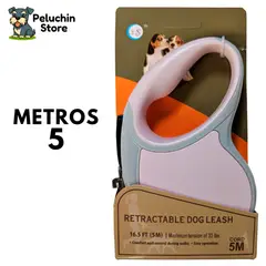 HAMACAS LIZARASO - Soga Retráctil para Mascotas Color Rosado - Peluchin Store