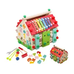 GENERICO - Juego Didáctico Casa Multifuncional con Xilófono de Colores para Niños