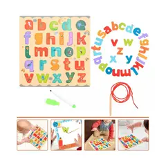 GENERICO - Tablero Abc 2en1 con Pizarra Multifuncional de Madera