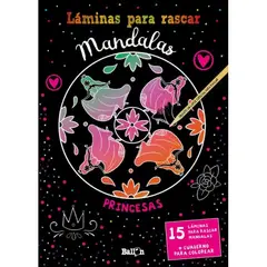 GENERICO - Libro Infantil LAMINAS PARA RASCAR MANDALAS PRINCESAS