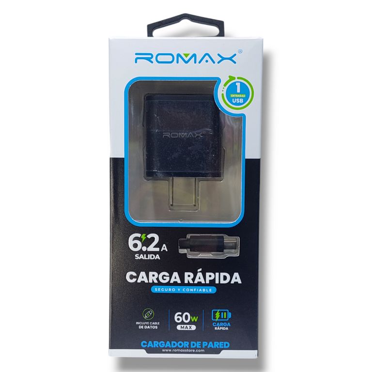 CARGADOR DE CELULAR TYPE C 66W NEGRO