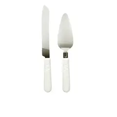 FACUSA - Set de Torta Cuchillo y Espatula Marmol Perlado