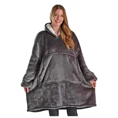 OEM - POLERÓN CALENTADOR IMPORTADO HUGGLE HODDIE- OVERSIZE GRIS