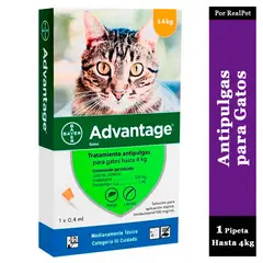 ADVANTAGE - Pipeta Antipulgas Gatos hasta 4 kg 0.4ml