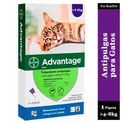 ADVANTAGE - Pipeta Antipulgas Gatos de 4 a 8 kg 0.8ml