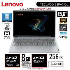 LENOVO - Laptop V15 G4 AMN AMD Ryzen 3 7320U 8GB RAM 256GB SSD 15.6" FHD 82YU00X4LM - Arctic Grey
