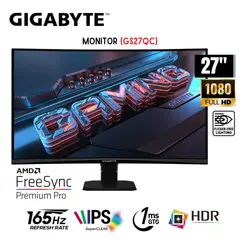 GIGABYTE - Monitor Curvo GS27QC 27" Pulg QHD 165Hz FreeSync y HDR