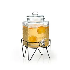 ICHIMATSU - Dispensador de Bebidas de Vidrio 10 Litros + Soporte metálico