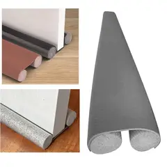 GENERICO - Par de Burletes Flexible de Espuma 95cm Sellado de Puertas Gris