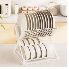 GENERICO - Escurridor De Platos Con Diseño En X Color BLANCO