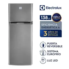 ELECTROLUX - Refrigeradora 138 Litros Top Freezer ERT18G2HNI - Plomo