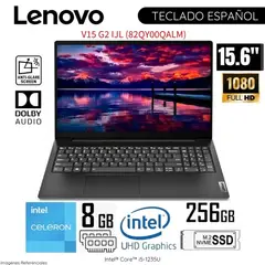 LENOVO - Laptop V15 G2 IJL 15.6"  FHD Intel Celeron N4500 8GB RAM 256GB SSD 82QY00QALM - Negro