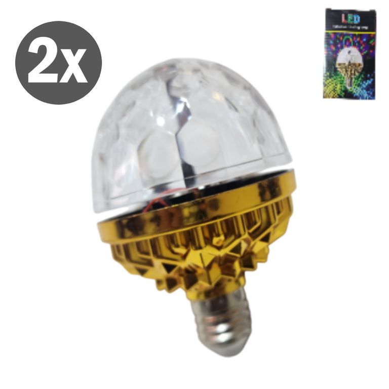 2 Lámparas Foco Giratorio Led Discoteca Luces Sicodelicas