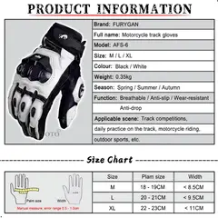 GENERICO - Guantes Furygan Para Moto Cuero Natural Proteccion Nudillos