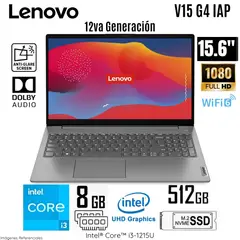 LENOVO - Laptop V15 G3 IAP Intel Corei3-1215U 8GB RAM 512GB SSD M2 15.6"  FHD - Silver