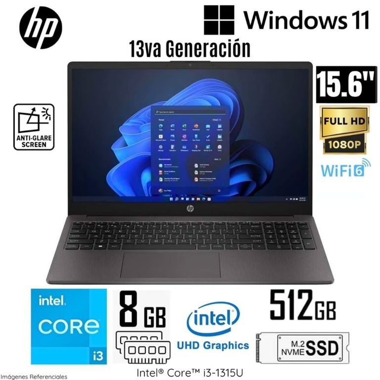 Laptop 250 G10 Intel Core i3-1315U 8GB RAM 512GB SSD 15.6" HD - A29CMLA