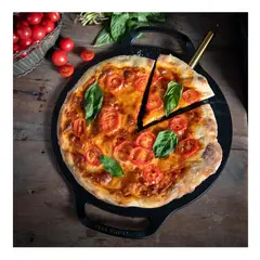 VICTORIA - PLANCHA PARA PIZZA Y PANCAKES DE 38 CM O 15 PULGADAS CON ASAS