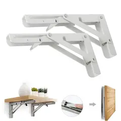 OEM - Repisa Soporte Ángulo Plegable Push 20cm Pack X4