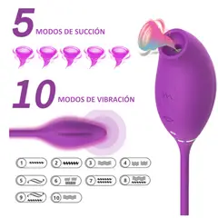 GENERICO - Vibrador y Succionador 2 en 1 en Color Morado