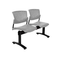 OFIDEAS - Banqueta De Espera Butterfly 2 Asientos Gris Estructura Negro