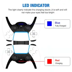 GENERICO - Cargador Dual Pro Para Mando de Play Station 5 Genérico