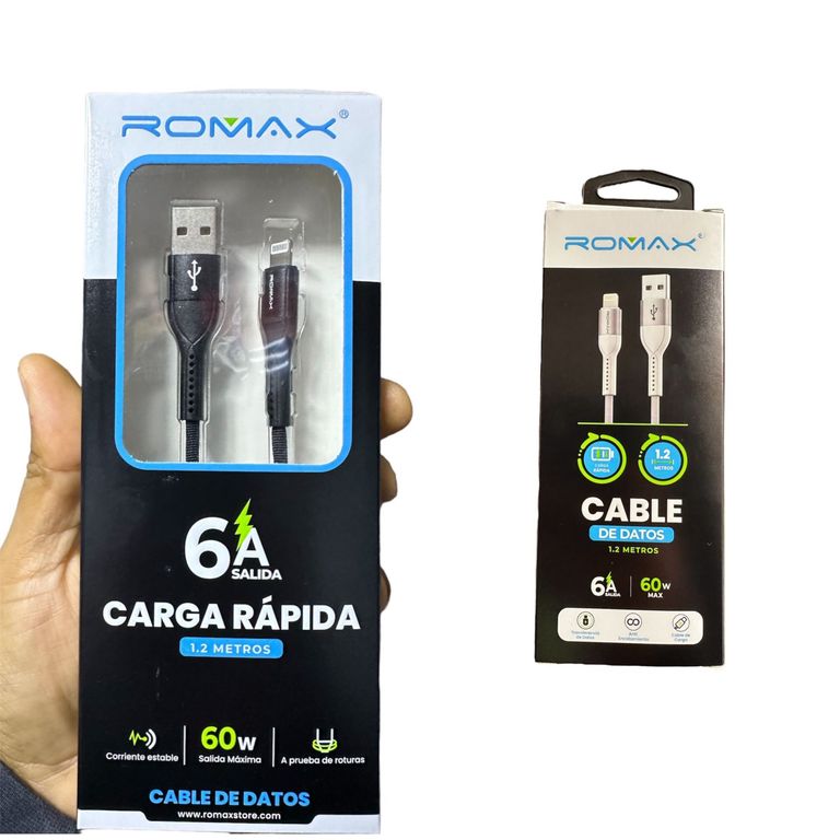 Cable Cargador tipo USB a Iphone Carga rápida 1.2 M