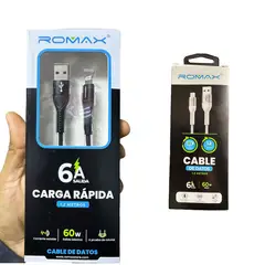 ROMAX - Cable Cargador tipo USB a Iphone Carga rápida 1.2 M