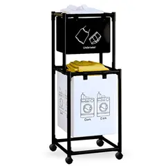 MINARI - Cesta Organizador de Ropa Para Lavandería 2 Niveles con Ruedas NG CL20