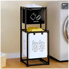 MINARI - Organizador Cesta de Ropa Multifuncional 2 Niveles con Ruedas NG CL20