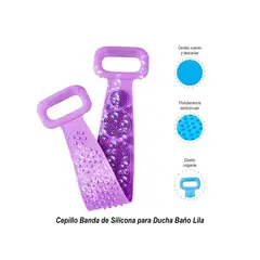 GENERICO - Cepillo Banda de Silicona para Ducha Baño Lila