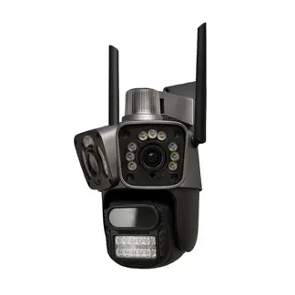 TRENDY TECH E I R L - Cámara De Seguridad 360°Triple Lente UHD Visión Nocturna Alarma