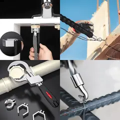 ROSH - Llave de Gasfitería + Gancho Atador de Alambre Práctico