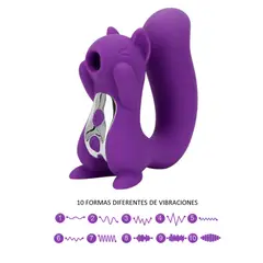 GENERICO - Succionador y Vibrador con Forma de Ardilla en Color Morado