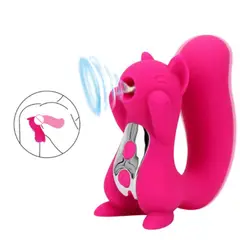 GENERICO - Succionador y Vibrador con Forma de Ardilla en Color Rosado