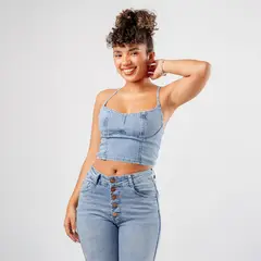 ROXJES JEANS - Top Tirantes Sin Manda Lea Denim Mujer