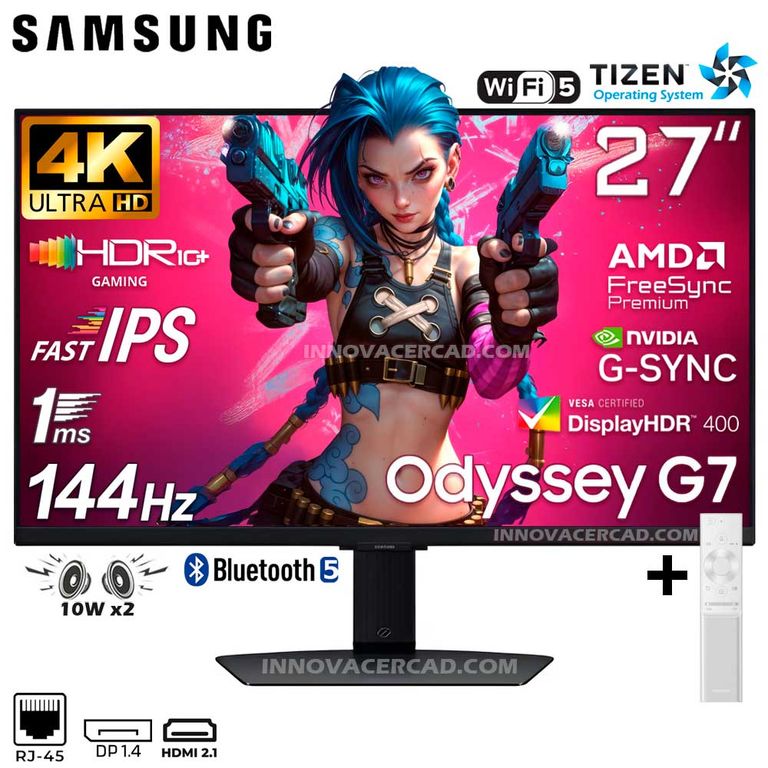Monitor Odyssey G7 LS27DG700ELXPE 27 4K UHD FAST IPS 144Hz 1MS