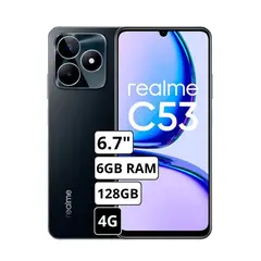 REALME - Celular C53 4G 6GB RAM 128GB Cámara Principal 50MP + 3MP frontal 6.74"  Pulg - Negro
