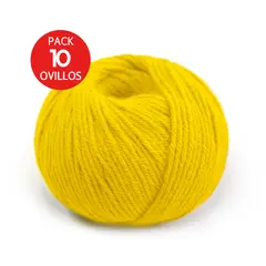 MICHELL - Lana 100% Baby Alpaca Indiecita DK Pack x10 Ovillos Mostaza AM1120