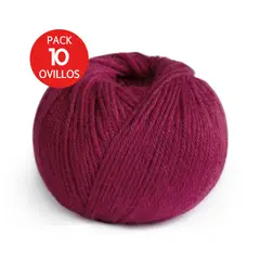 MICHELL - Lana 100% Baby Alpaca Indiecita DK Pack x10 Ovillos Guinda RJ5820