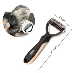 GENERICO - PEINE DESMOTADOR PARA PERROS Y GATOS ROSA SALMON CHICO