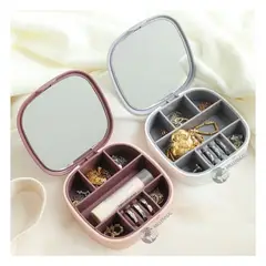 GENERICO - Pack por 02 Joyeros con Espejo Organizador Elegante para Mujer